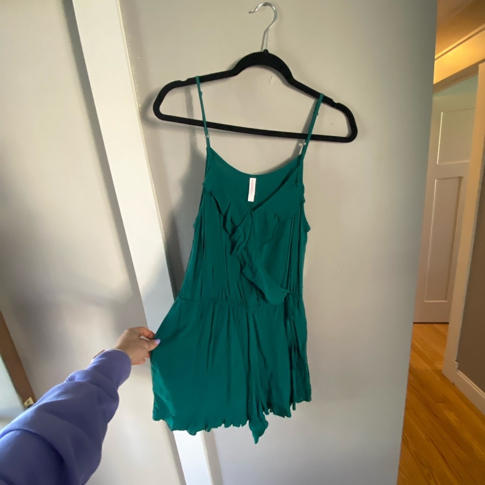 Green Romper with Elastic Waist